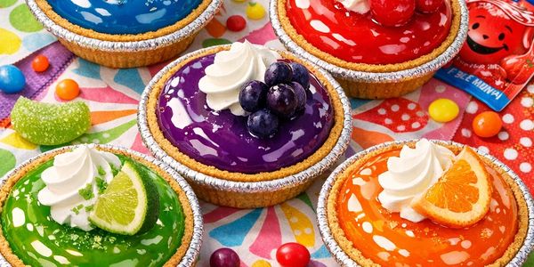 Colorful flavor filling with a whipped cream toppings.