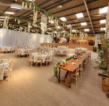 Inside of wedding barn