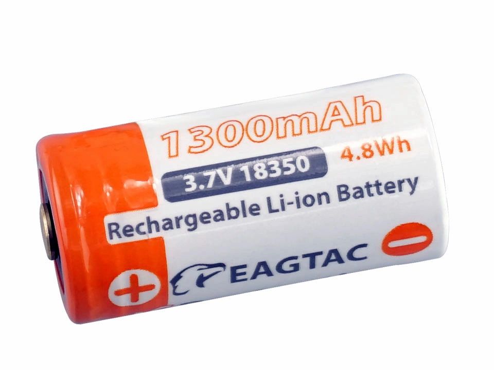 18350 1300mAh EagTac IMR LiMn Rechargeable Battery