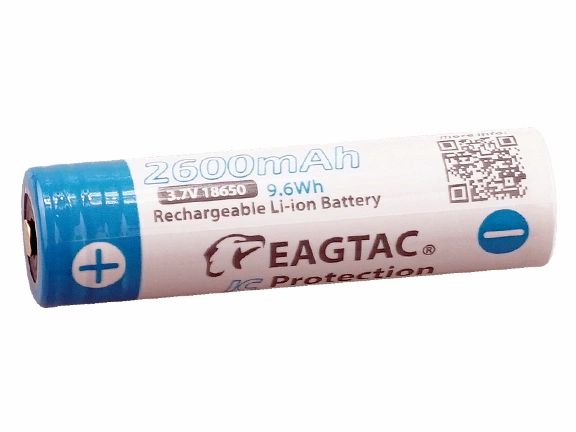 18650 2600mAh EagTac Li-Ion Rechargeable Battery