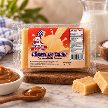 Paquete de crema de leche caramelo de Monte Cristo.