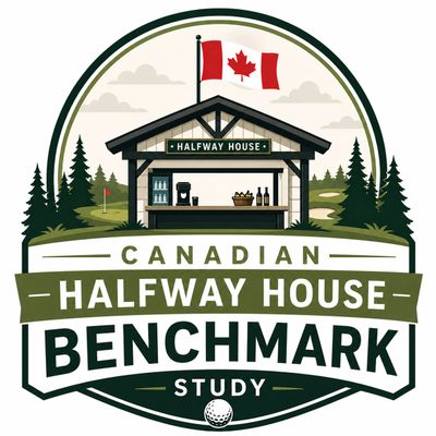 Logo of Canadian Halfway House Benchmark Study with a cabin and Canadian flag.