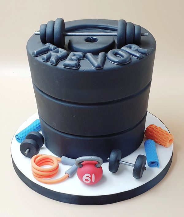 gym weights cake