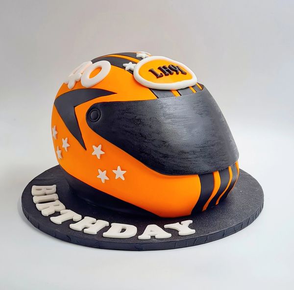 motorcycling helmet cake