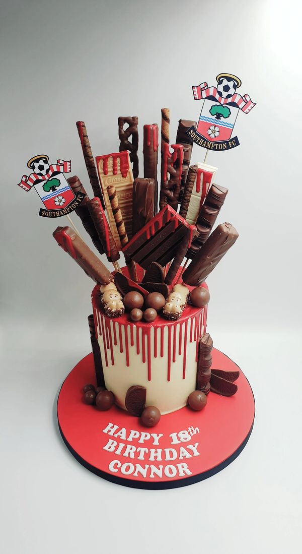 explosion drip cake football