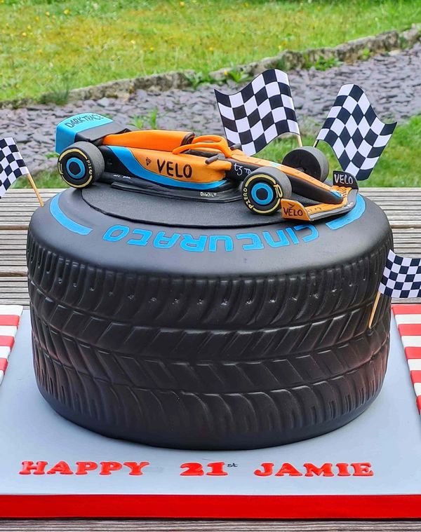 formula one racing cake pirelli tyre