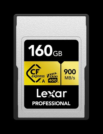 Lexar 160GB CFexpress Type A memory card with 900 MB/s speed.