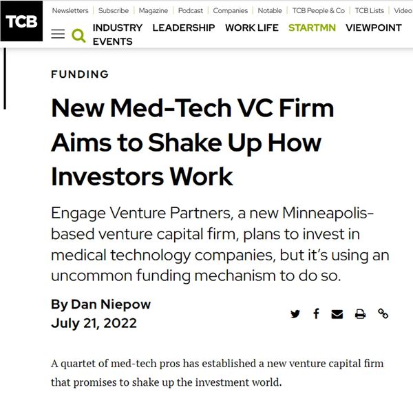 New medtech VC firm aims to shake up how investors work