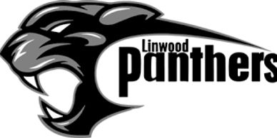 Linwood Panthers logo featuring a fierce panther head in black and white.