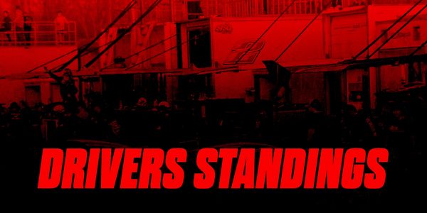 Bold red text reading 'DRIVERS STANDINGS' over a dark red background.