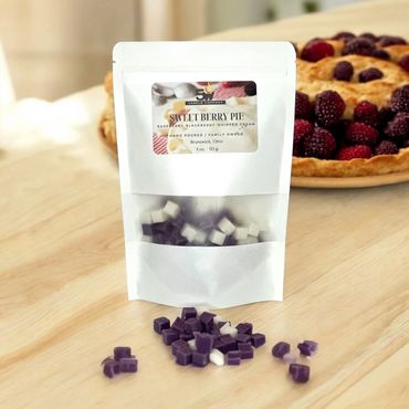 Indulge in the sinfully sweet aromas of our Sweet Berry Pie Wax Melts. Each resealable bag contains 