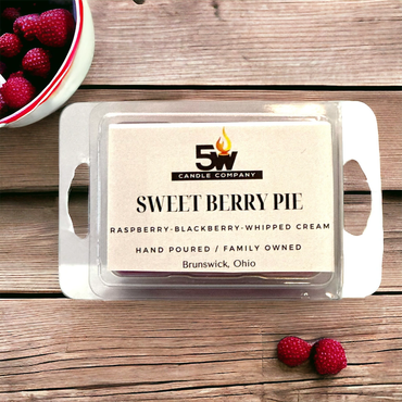 Indulge in the delicious aroma of our sweet berry pie wax melts, featuring the irresistible scents o