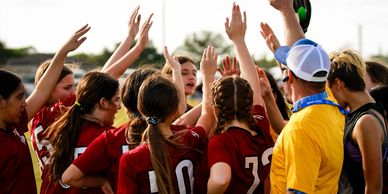 Deer Park Soccer FC Girls soccer team celebrating after a win in South East Texas area.