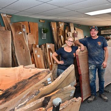 live edge slabs, husband and wife team