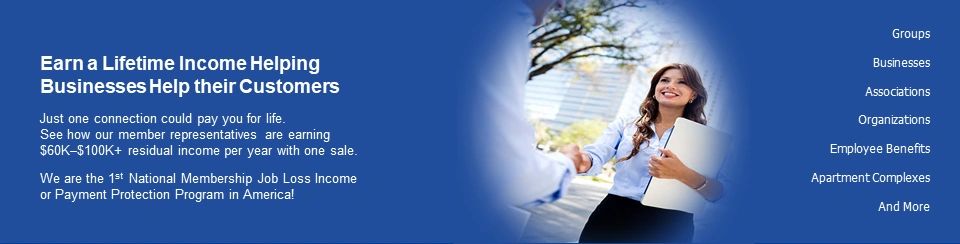 Businesswoman shaking hands, promoting lifetime income through membership programs.