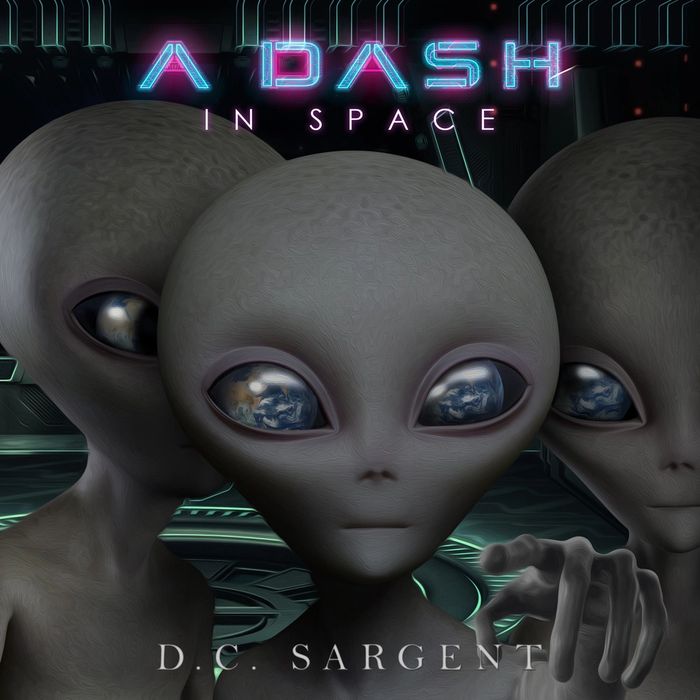 Three Zahra Che Aliens in spaceship with Earth reflected in their eyes. Deek Geek.