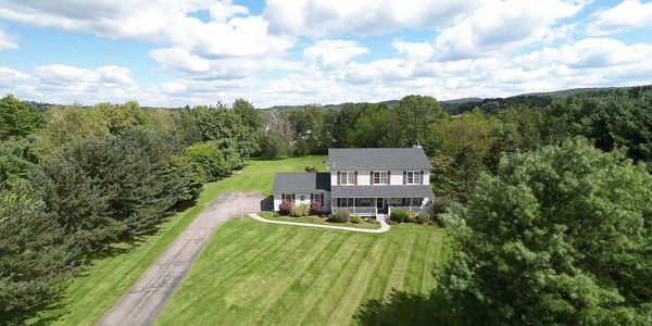 Residential house in Augusta NJ.  Drone shot highlighting beauty of Sussex County rural homes.