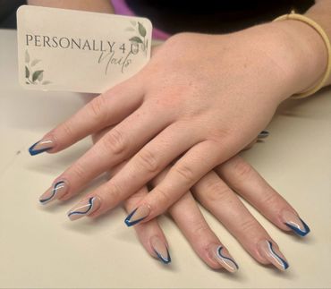 Acrylic with hand-painted nail art
