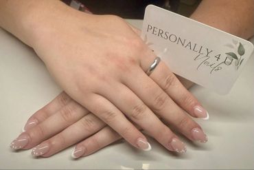 BIAB with hand-painted nail art