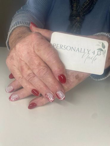 Acrylic with hand-painted nail art