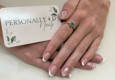 BIAB with hand-painted nail art