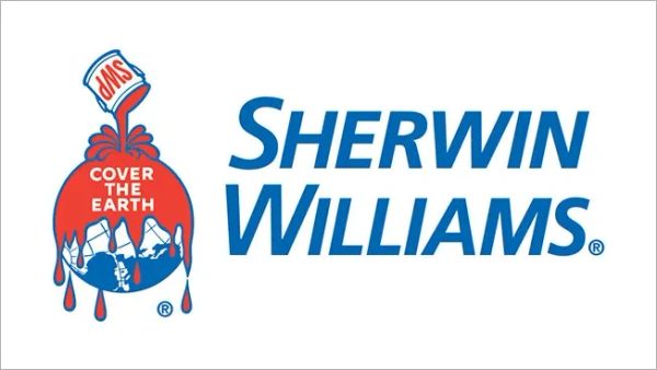 Sherwin Williams paint logo with slogan.