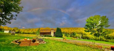 Chalet log home and mountain views at a luxury Catskills wedding venue in Callicoon, NY