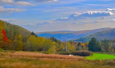 Panoramic mountain and water views at a Catskills destination wedding venue near Callicoon