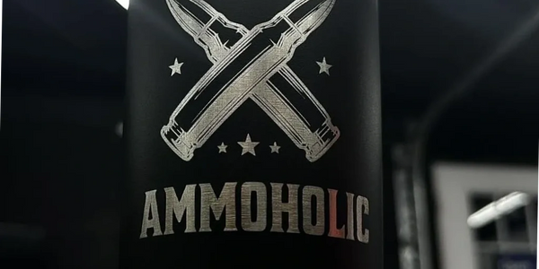 This Ammoholic tumbler was laser engraved for a clean, permanent mark. We offer custom laser engravi