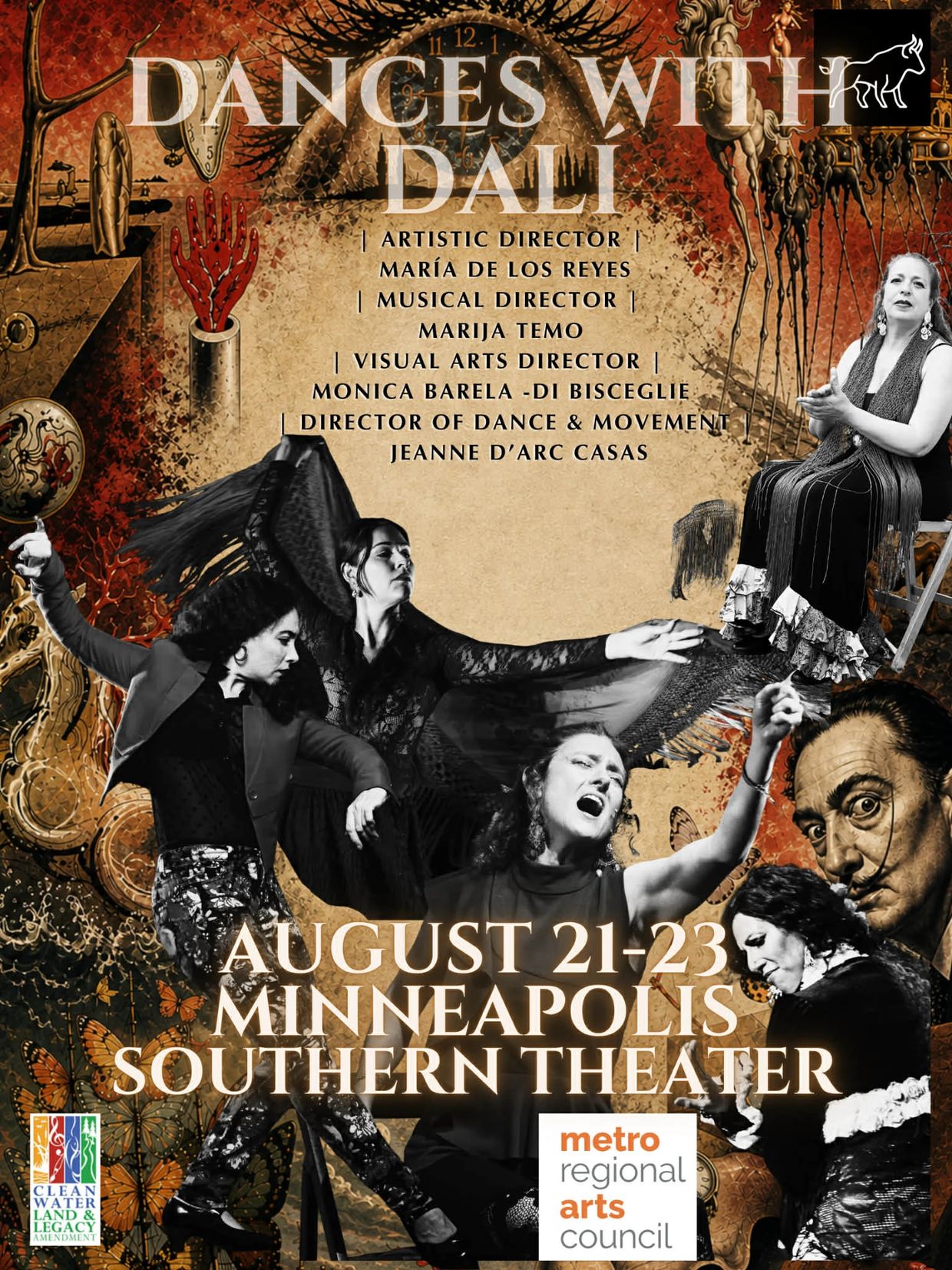 Poster for "Dances with Dali" event in Minneapolis, August 21-23.