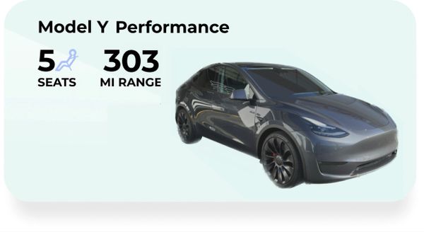 Image of Grey Model Y Performance with 5 seat configuration and 303 mile range