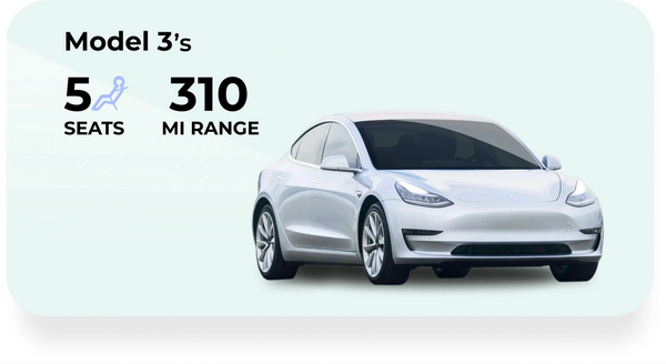 Image of Silver Model 3 with 5 seat configuration and 310 mile range rentable on Turo.com