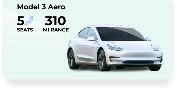 Image of Silver Model 3 with 5 seat configuration and 310 mile range rentable on Turo.com