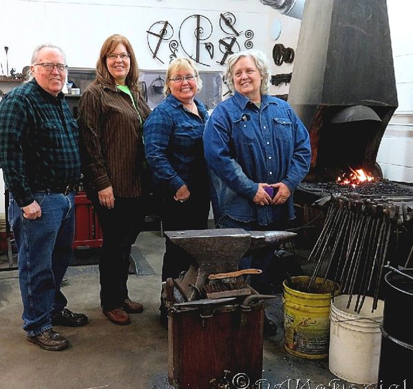 Expressive Metals School of Blacksmithing with Randy McDaniel, instructor, at the end of a blacksmit