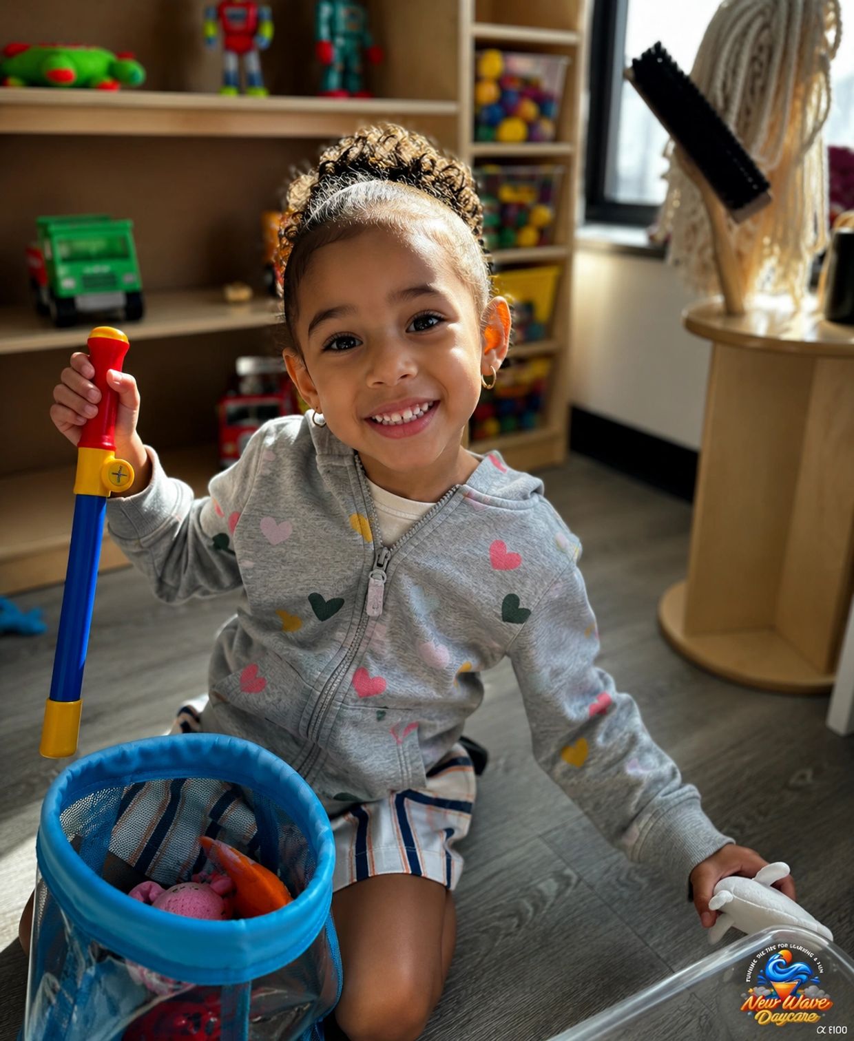 Preschool child participating in hands-on learning at New Wave Daycare in Bayonne NJ