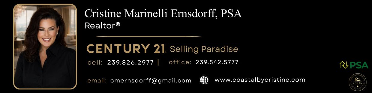 Business card for Cristine Marinelli Ernsdorff, PSA, Realtor at Century 21.