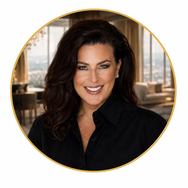 Smiling woman with dark hair in a black shirt.