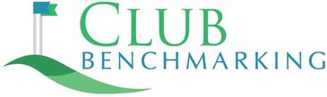 Logo with text 'Club Benchmarking' and a flag on a green hill.