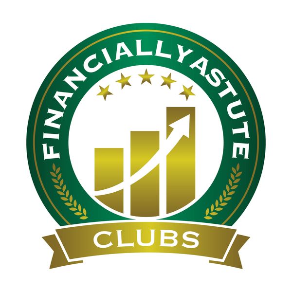 Logo of Financially Astute Clubs with a growth chart and stars.
