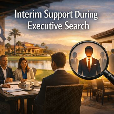 Business meeting outdoors with focus on executive search.