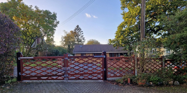 Custom Driveway Gates. Hardwood. 