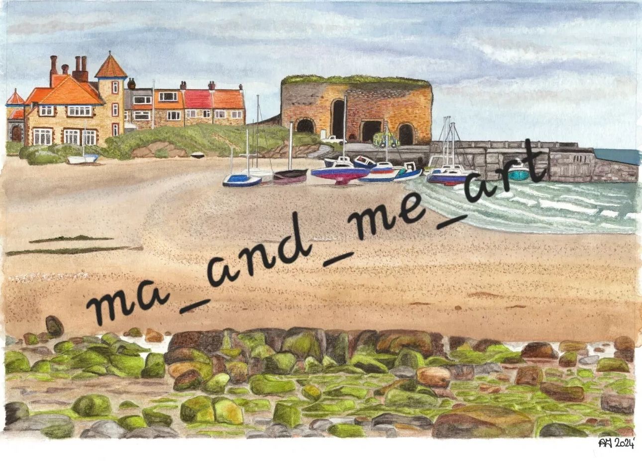 Beadnell Bay Beach, Northumberland.

By Ma and Me Art