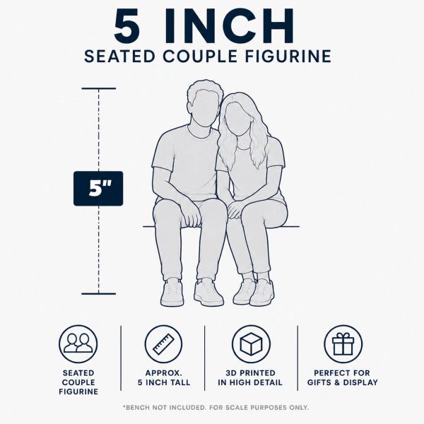 A seated couple 3D printed figurine.