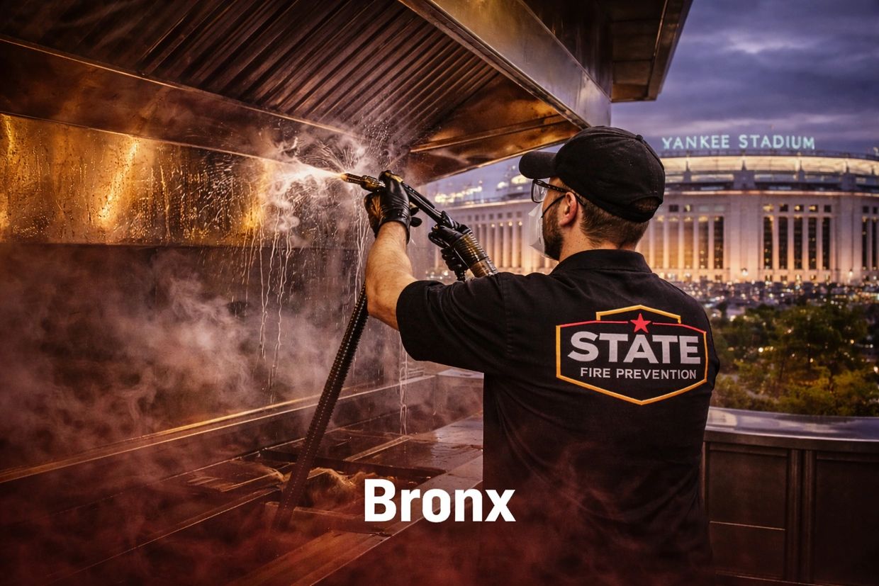 Kitchen hood cleaning Bronx NYC near Yankee Stadium by certified technician