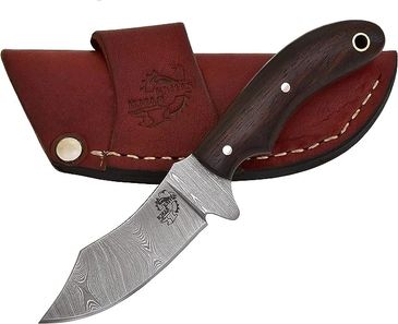 Knives Ranch Handmade Damascus Steel Knife Full Tang EDC/Hunting/Skinning Knife with Stabilized Rose