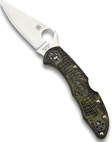 Spyderco Delica 4 Lightweight 7.15" Signature Folding Knife with 2.90" Flat-Ground Steel Blade and H