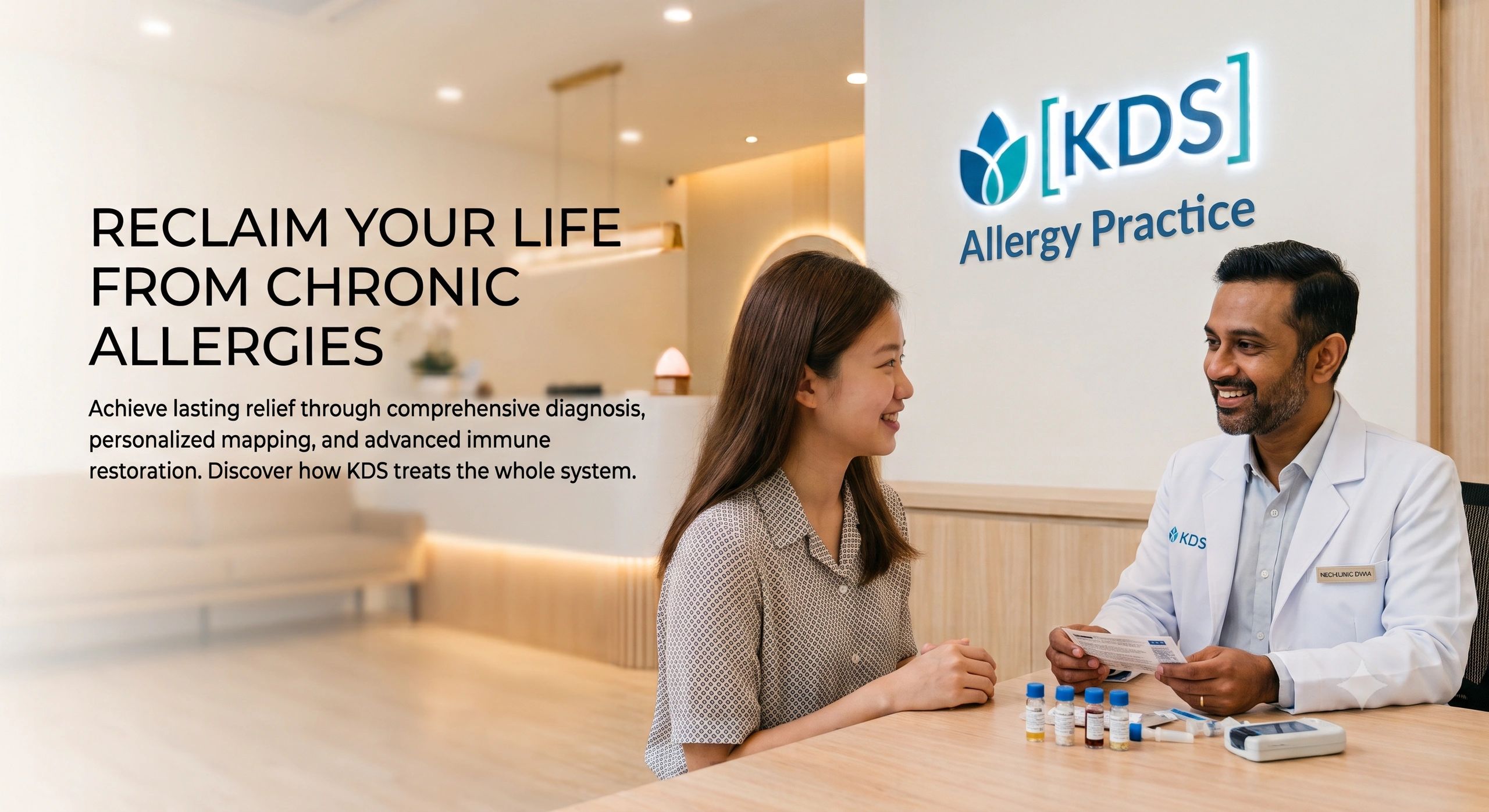 Doctor discussing a personalized allergy treatment plan with a patient at KDS Allergy Practice