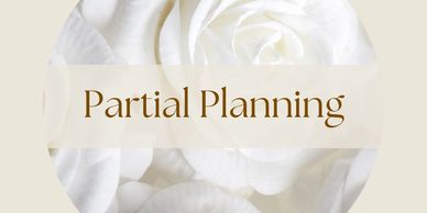 Elegant circular design with text 'Partial Planning'.