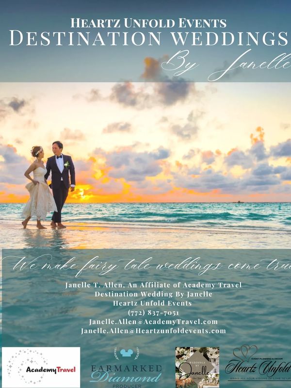 A couple walks on the beach at sunset for a destination wedding.