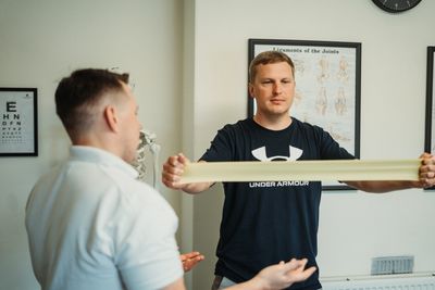 Tenby Chiropractic providing exercise rehabilitation to a patient with sports injuries